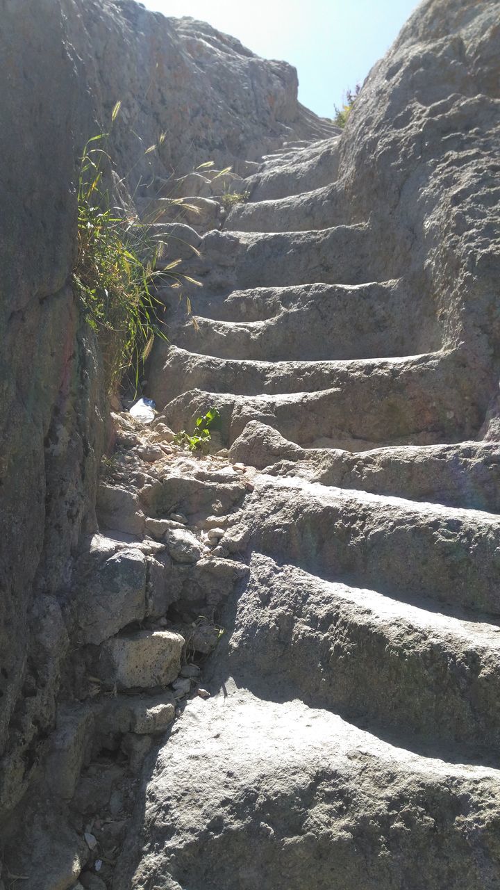 HIGH ANGLE VIEW OF STEPS LEADING TOWARDS MOUNTAIN