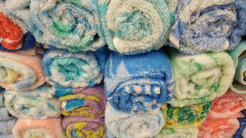 Full frame shot of multi colored wool