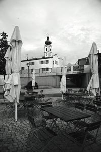 View of buildings in city against sky