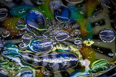 Full frame shot of wet glass