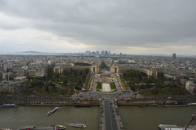 High angle view of quartier du trocadero