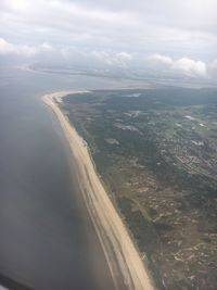 Aerial view of calm sea against sky