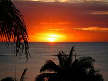 Scenic view of sunset over sea