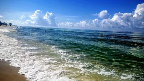 View of sea against cloudy sky