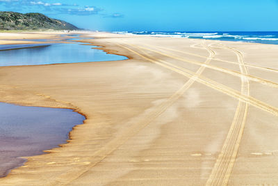 Scenic view of beach against sky