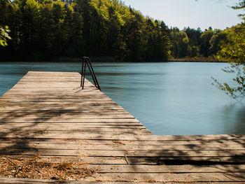 Wooden pier on lake