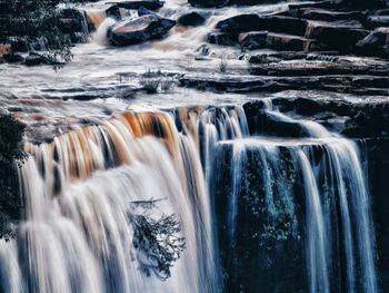 Scenic view of waterfall