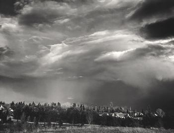 Panoramic view of field against sky