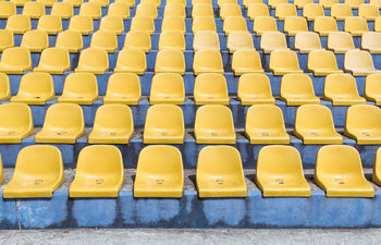 Empty seats arranged in row