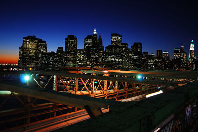 City lit up at night
