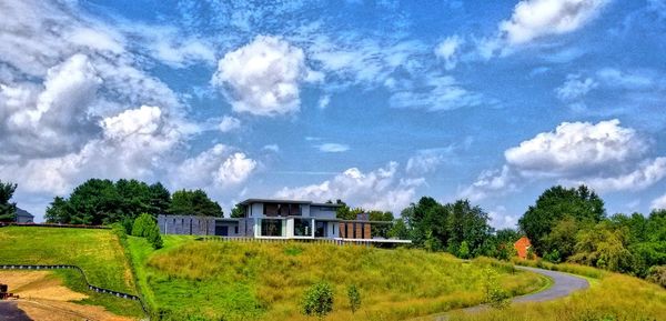 Panoramic view of trees against sky