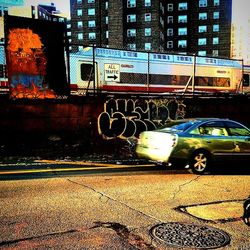 Cars on road in city