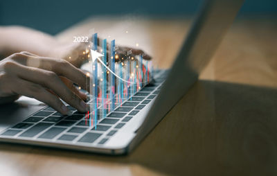 Close-up of laptop on table