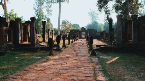 Panoramic view of cemetery against sky
