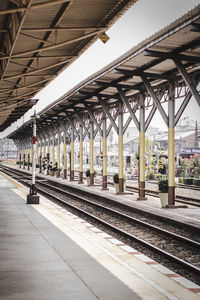 Train at railroad station platform