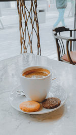 Close-up of coffee on table