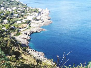 High angle view of calm sea