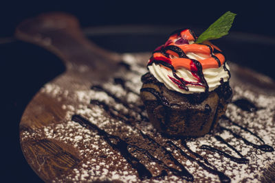 Close-up of dessert on table