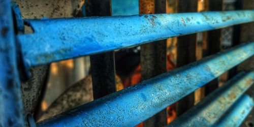 Close-up of rusty railing