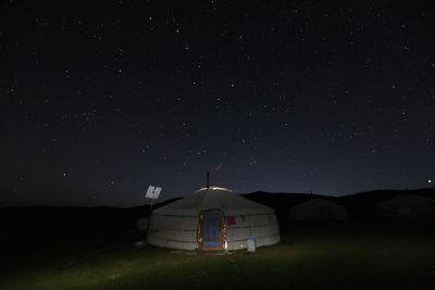 Illuminated built structure at night