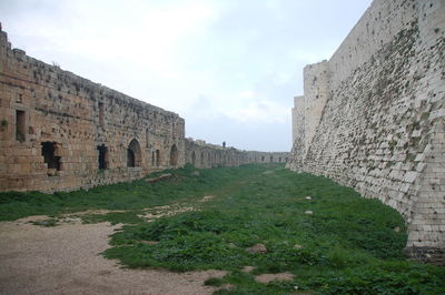 Old ruin building against cloudy sky