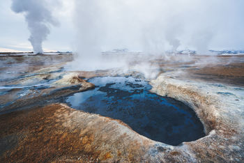 Scenic view of hot spring