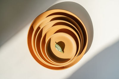 Abstract background and texture of terracotta plates.