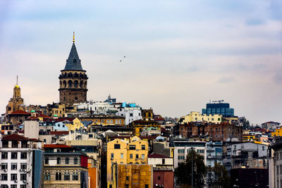 View of buildings in city against sky