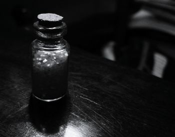 Close-up of bottle on table