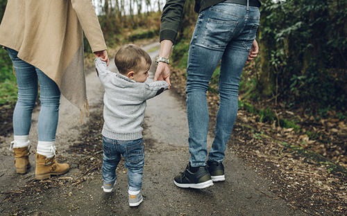 Full length of father with daughter