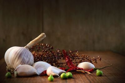 Close-up of ingredients on table