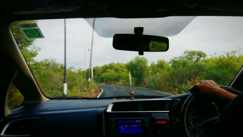 Close-up of car windshield