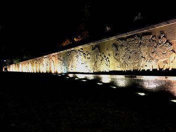 View of illuminated fountain at night