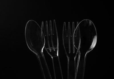 Close-up of metal against black background