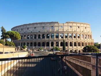 Historic building against clear blue sky