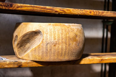 High angle view of bread on table