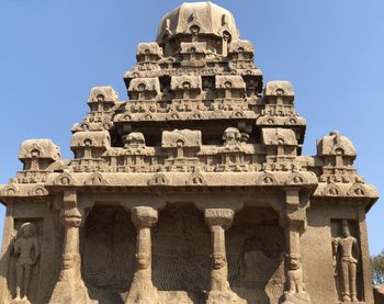 Ancient roc cut temple built in monolithic granite rocks at mahabalipuram, tamilnadu 