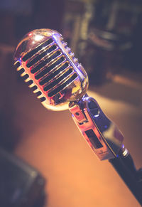 Old vintage 1950 style microphone, used for live music events