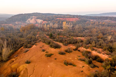 Hungary - gánt town with bauxite mine. it gives the impression of an mars landscape