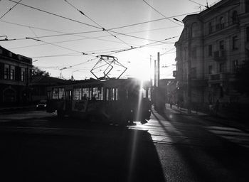 City street at sunset