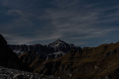 Sella group at night from marmolada