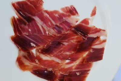 Close-up of food over white background