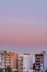 High angle view of buildings against sky