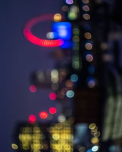 Defocused image of illuminated lights