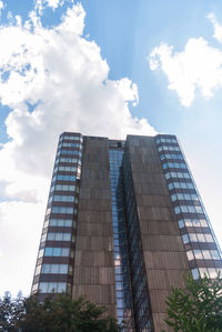 Low angle view of modern buildings against sky