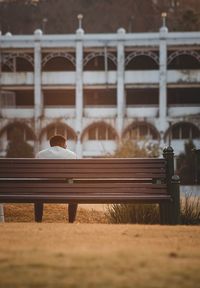 Empty bench in park