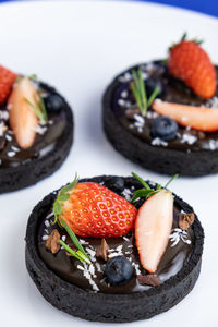 Close-up of fruit salad in plate