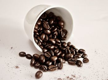 Close-up of roasted coffee beans