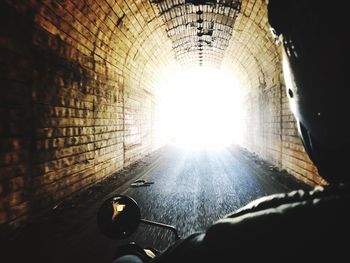 Sunlight falling in tunnel