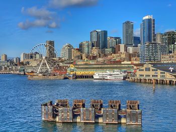Buildings in city at waterfront